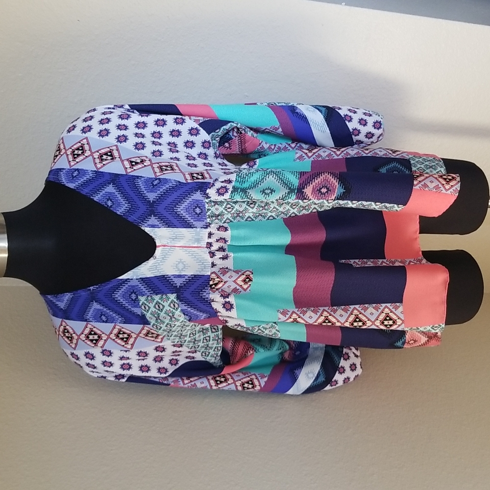 Collective Concepts Patchwork Baby Doll Blouse - image 1